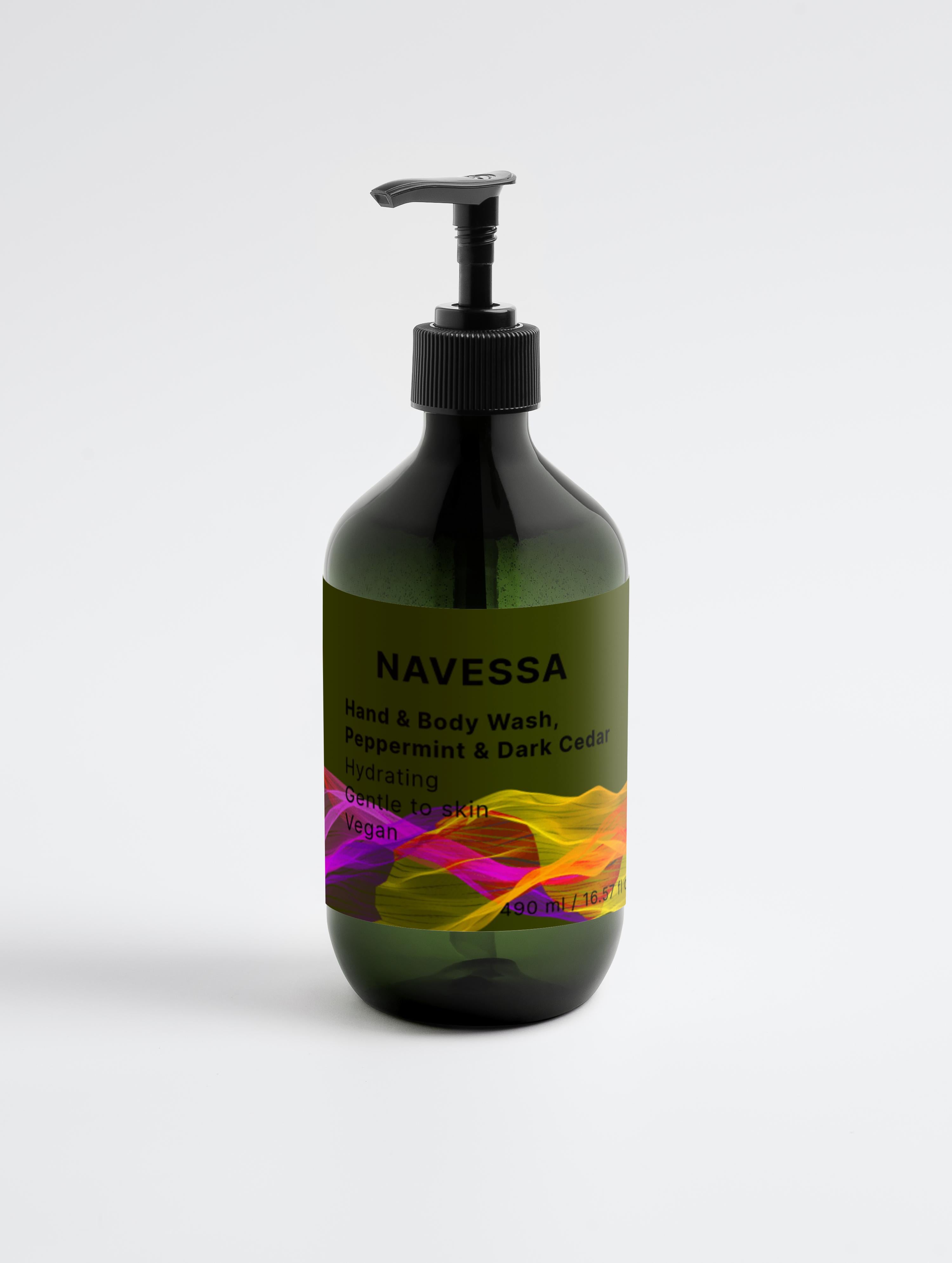Hand & Body Wash, Peppermint & Dark Cedar