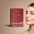 Navessa Anti-Ageing Collection Box – elegant packaging featuring three premium skincare products for mature skin.